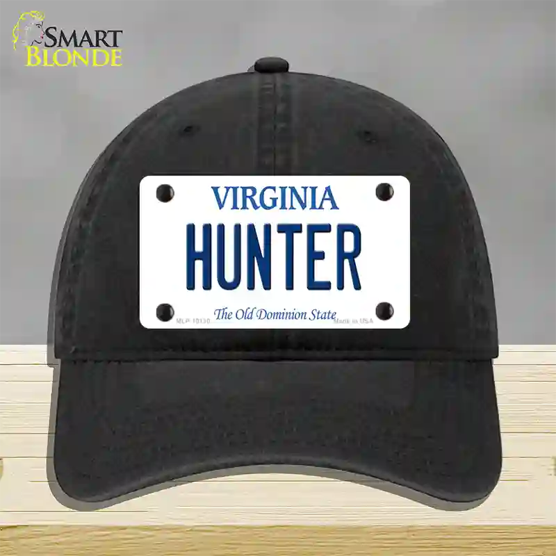 Hunter Virginia Novelty License Plate Hat Unconstructed Cotton / Black