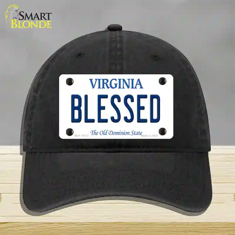 Blessed Virginia Novelty License Plate Hat Unconstructed Cotton / Black