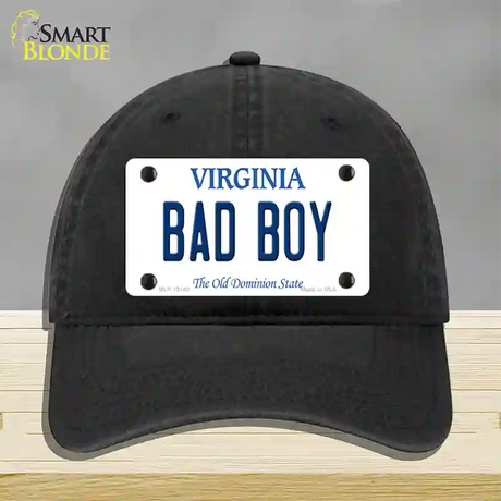 Bad Boy Virginia Novelty License Plate Hat Unconstructed Cotton / Black