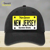 New Jersey Garden State Novelty License Plate Hat Unconstructed Cotton / Black