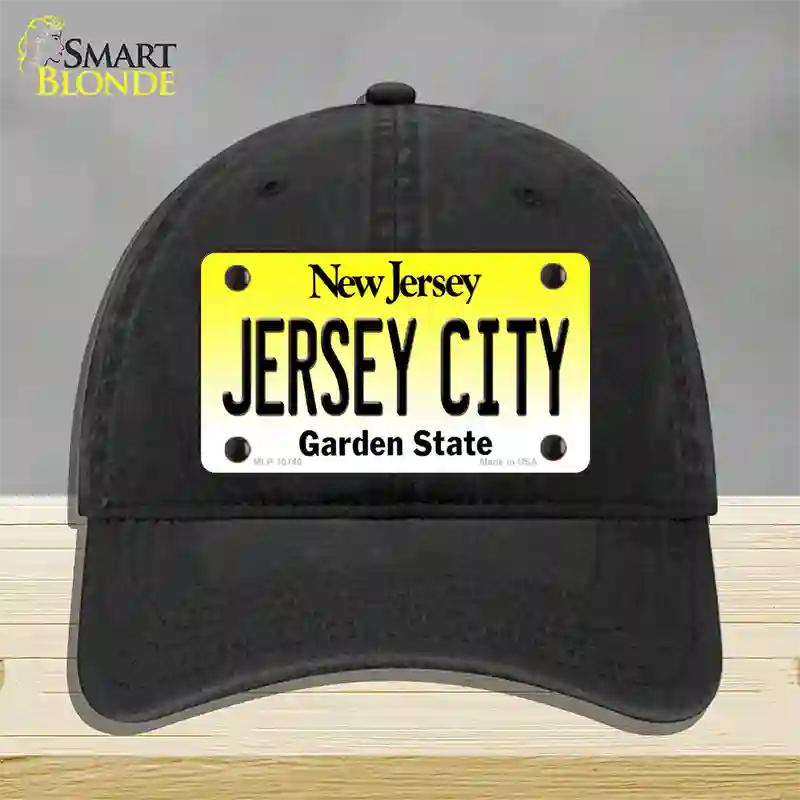 Jersey City New Jersey Novelty License Plate Hat Unconstructed Cotton / Black