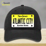 Atlantic City New Jersey Novelty License Plate Hat Unconstructed Cotton / Black