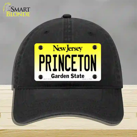 Princeton New Jersey Novelty License Plate Hat Unconstructed Cotton / Black