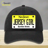 Jersey Girl New Jersey Novelty License Plate Hat Unconstructed Cotton / Black