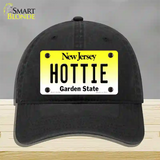 Hottie New Jersey Novelty License Plate Hat Unconstructed Cotton / Black