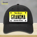 Grandma New Jersey Novelty License Plate Hat Unconstructed Cotton / Black