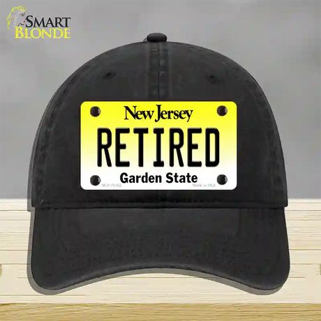 Retired New Jersey Novelty License Plate Hat Unconstructed Cotton / Black