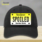 Spoiled New Jersey Novelty License Plate Hat Unconstructed Cotton / Black