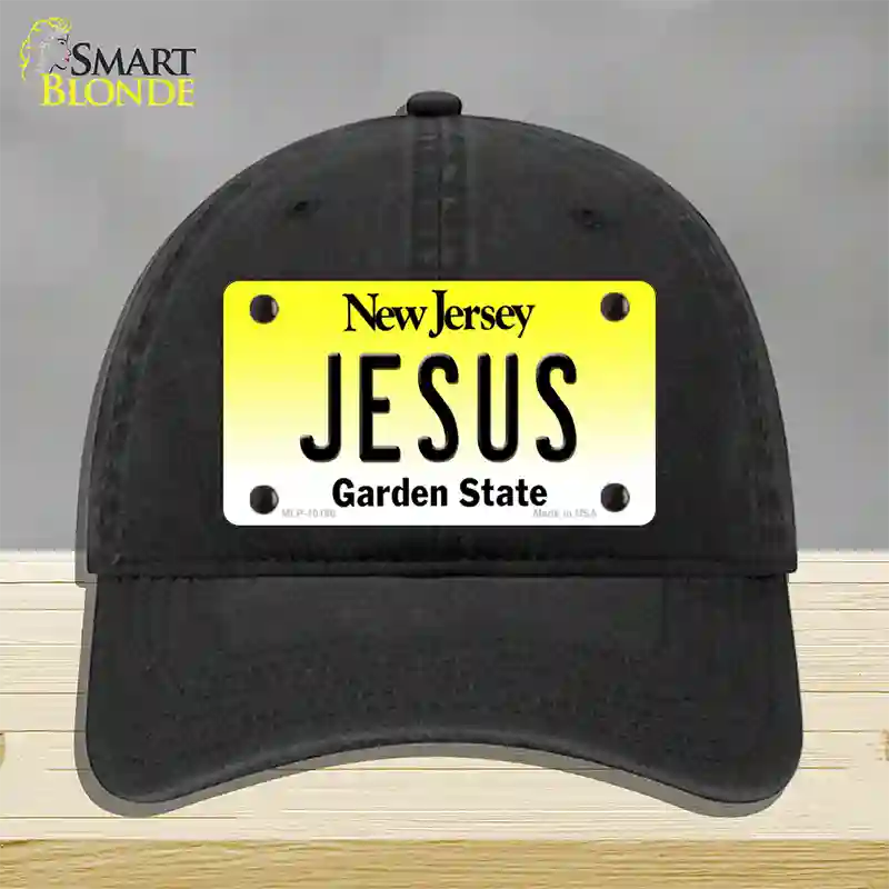 Jesus New Jersey Novelty License Plate Hat Unconstructed Cotton / Black