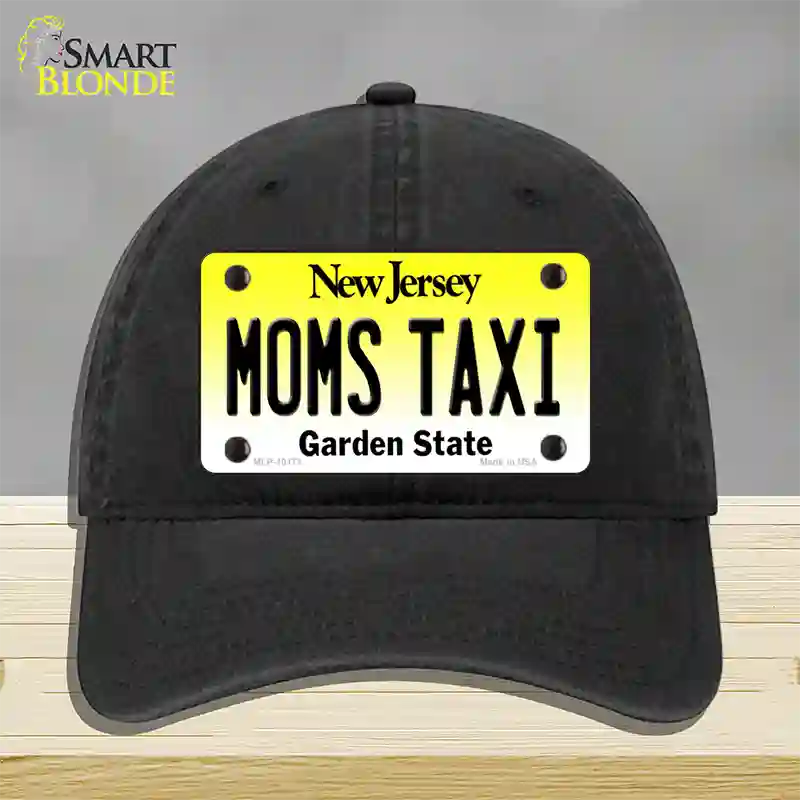 Moms Taxi New Jersey Novelty License Plate Hat Unconstructed Cotton / Black