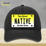 Native New Jersey Novelty License Plate Hat Unconstructed Cotton / Black