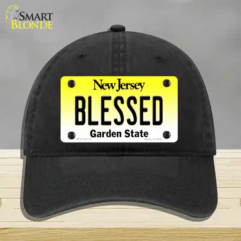 Blessed New Jersey Novelty License Plate Hat Unconstructed Cotton / Black