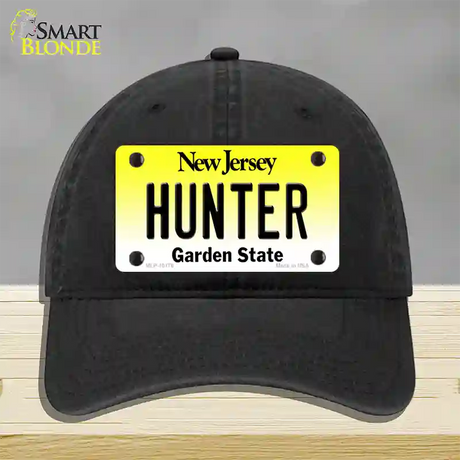 Hunter New Jersey Novelty License Plate Hat Unconstructed Cotton / Black