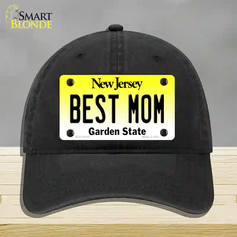 Best Mom New Jersey Novelty License Plate Hat Unconstructed Cotton / Black