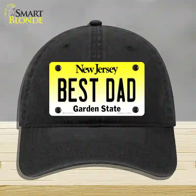 Best Dad New Jersey Novelty License Plate Hat Unconstructed Cotton / Black