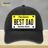 Best Dad New Jersey Novelty License Plate Hat Unconstructed Cotton / Black