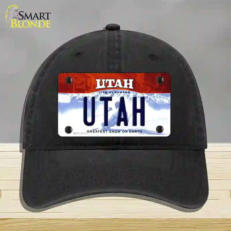 Utah Life Elevated Novelty License Plate Hat Unconstructed Cotton / Black