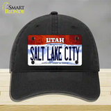 Salt Lake City Utah Novelty License Plate Hat Unconstructed Cotton / Black