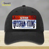 Brigham Young Utah Novelty License Plate Hat Unconstructed Cotton / Black