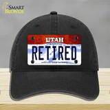 Retired Utah Novelty License Plate Hat Unconstructed Cotton / Black