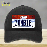 Zombie Utah Novelty License Plate Hat Unconstructed Cotton / Black