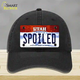 Spoiled Utah Novelty License Plate Hat Unconstructed Cotton / Black