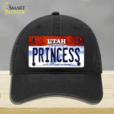 Princess Utah Novelty License Plate Hat Unconstructed Cotton / Black