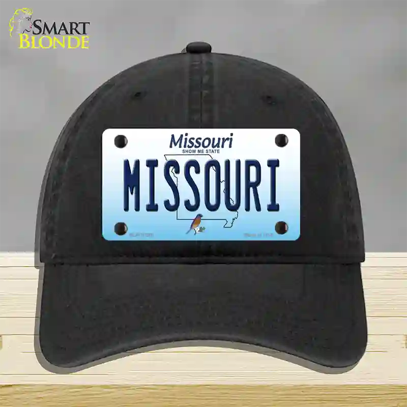 Missouri Show Me State Novelty License Plate Hat Unconstructed Cotton / Black