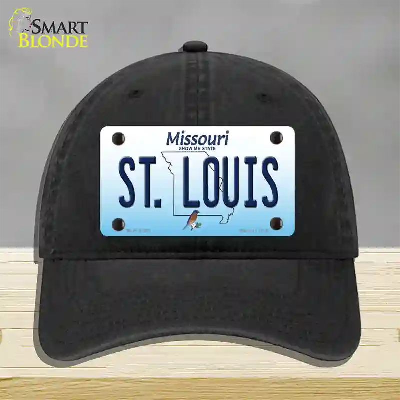 St Louis Missouri Novelty License Plate Hat Unconstructed Cotton / Black