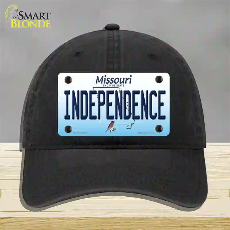 Independence Missouri Novelty License Plate Hat Unconstructed Cotton / Black