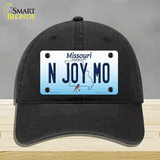 N Joy MO Missouri Novelty License Plate Hat Unconstructed Cotton / Black