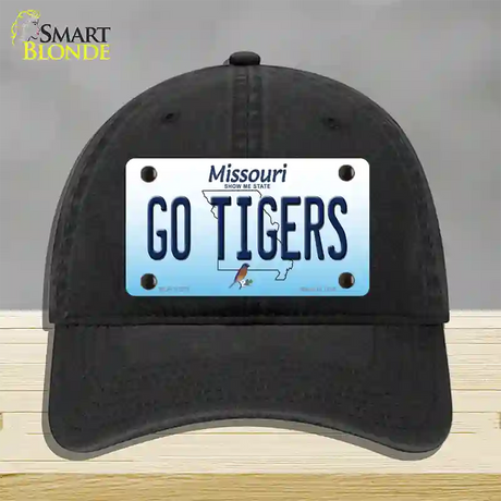 Go Tigers Missouri Novelty License Plate Hat Unconstructed Cotton / Black