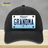 Grandma Missouri Novelty License Plate Hat Unconstructed Cotton / Black