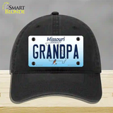 Grandpa Missouri Novelty License Plate Hat Unconstructed Cotton / Black