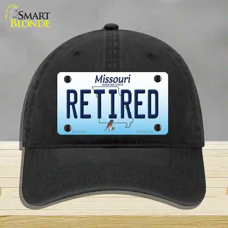 Retired Missouri Novelty License Plate Hat Unconstructed Cotton / Black