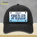 Spoiled Missouri Novelty License Plate Hat Unconstructed Cotton / Black