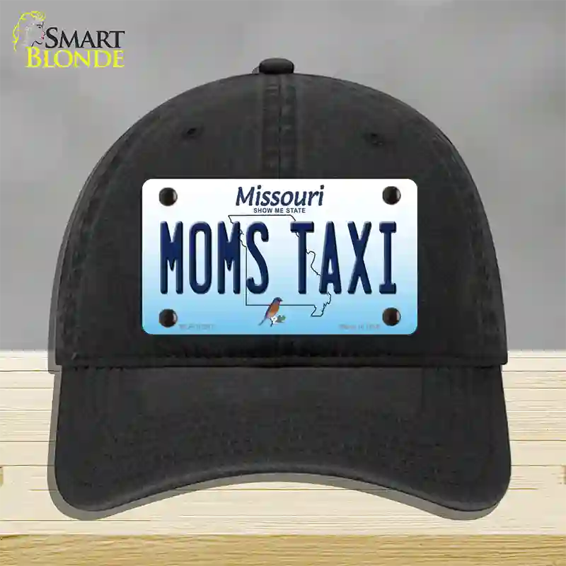 Moms Taxi Missouri Novelty License Plate Hat Unconstructed Cotton / Black