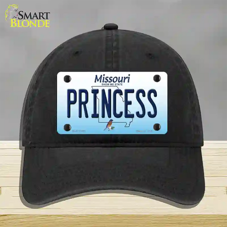 Princess Missouri Novelty License Plate Hat Unconstructed Cotton / Black