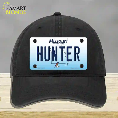 Hunter Missouri Novelty License Plate Hat Unconstructed Cotton / Black