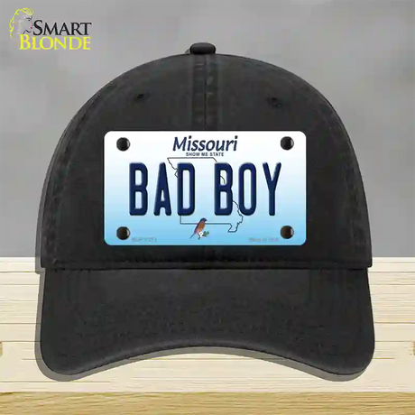 Bad Boy Missouri Novelty License Plate Hat Unconstructed Cotton / Black