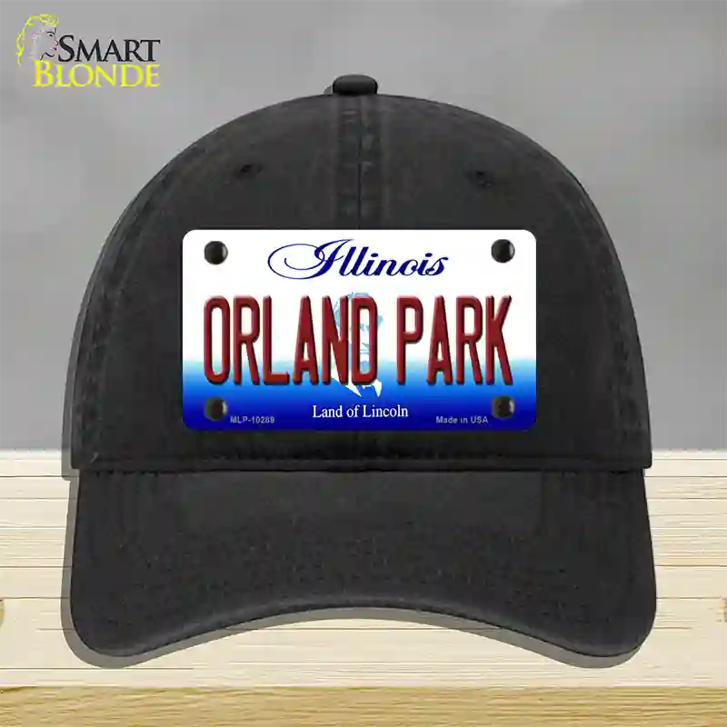 Orland Park Illinois Novelty License Plate Hat Unconstructed Cotton / Black