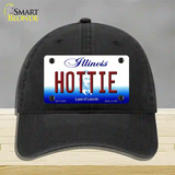 Hottie Illinois Novelty License Plate Hat Unconstructed Cotton / Black