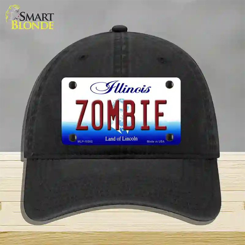 Zombie Illinois Novelty License Plate Hat Unconstructed Cotton / Black