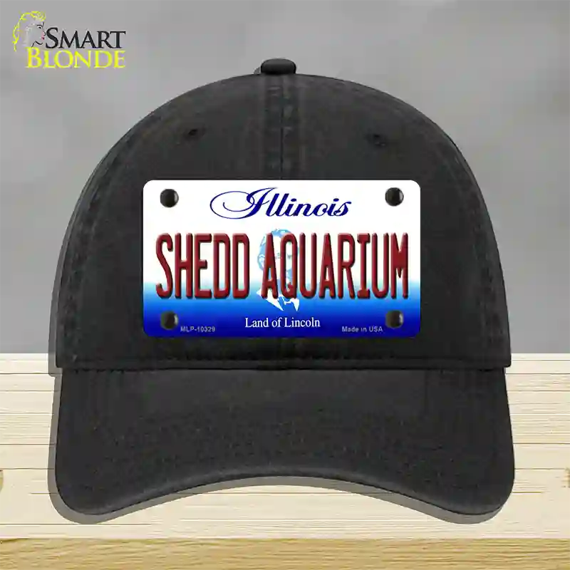 Shedd Aquarium Illinois Novelty License Plate Hat Unconstructed Cotton / Black