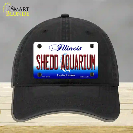 Shedd Aquarium Illinois Novelty License Plate Hat Unconstructed Cotton / Black