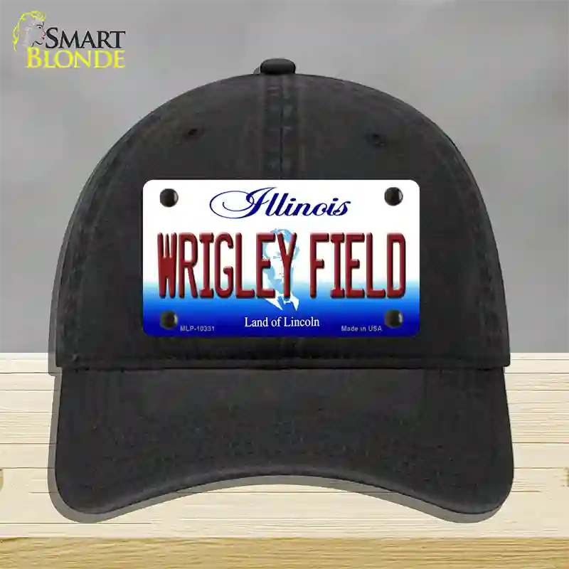 Wrigley Field Illinois Novelty License Plate Hat Unconstructed Cotton / Black