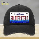 Soldier Field Illinois Novelty License Plate Hat Unconstructed Cotton / Black