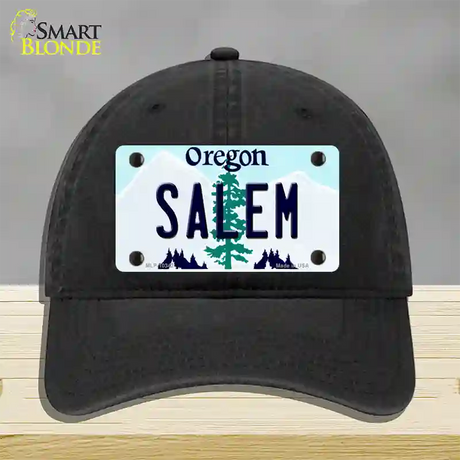 Salem Oregon Novelty License Plate Hat Unconstructed Cotton / Black