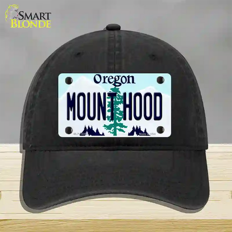 Mount Hood Oregon Novelty License Plate Hat Unconstructed Cotton / Black