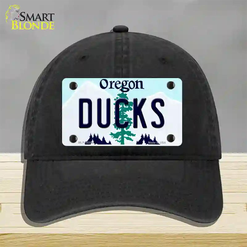 Ducks Oregon Novelty License Plate Hat Unconstructed Cotton / Black